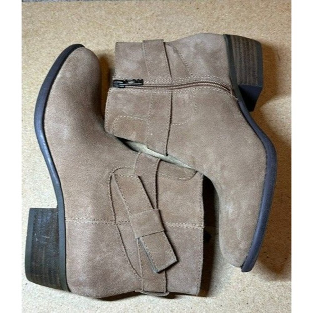 Skechers Texas Westernville Women's Suede Ankle Boots Chestnut Brown Zip Sz 8